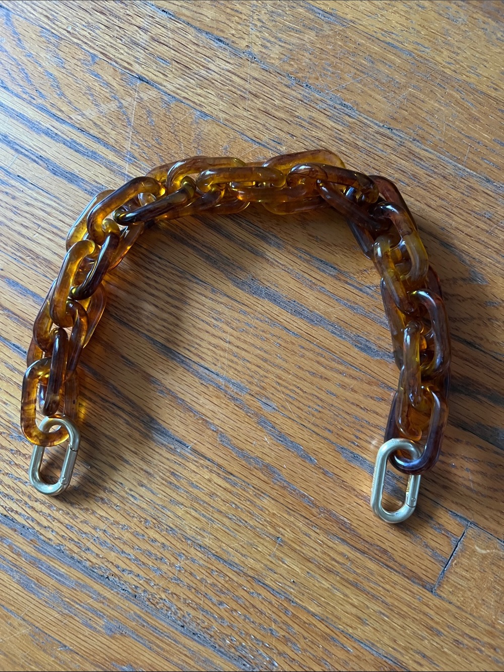 Clare V Shortie Strap Tortoise Resin Shoulder Strap